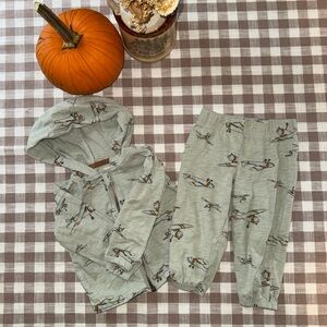 Carter's Gray and Brown Airplane Hoodie